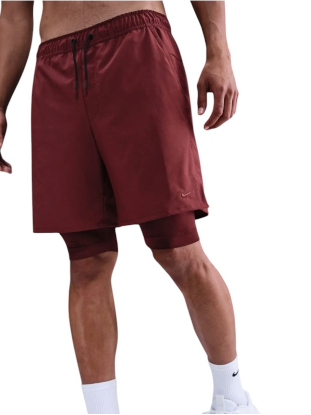 Nike Dri-FIT Unlimited 2-in-1 Shorts Dark Red Lined‎ Training Men’s XL